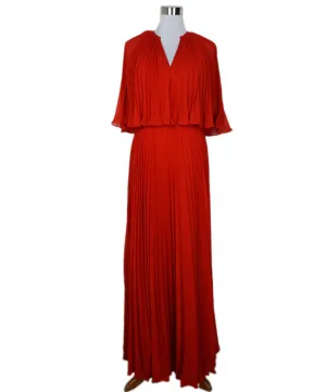 Zac Posen Long Red Pleated Dress sz 4
