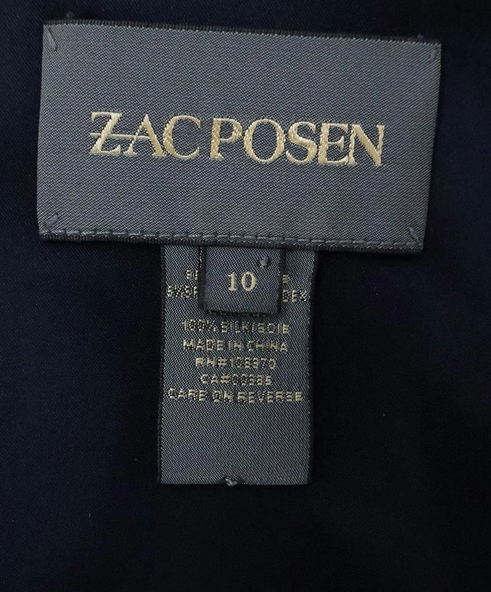 Zac Posen Navy Silk Dress sz 10