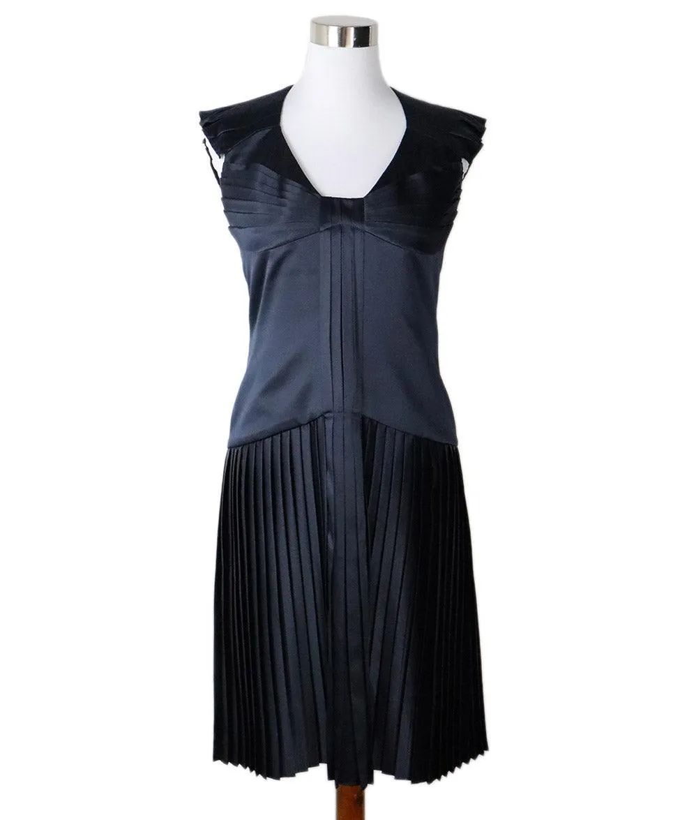 Zac Posen Navy Silk Dress sz 10