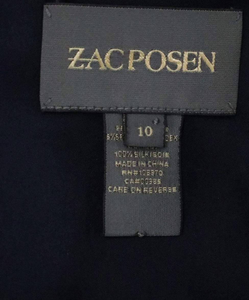 Zac Posen Navy Silk Dress sz 10