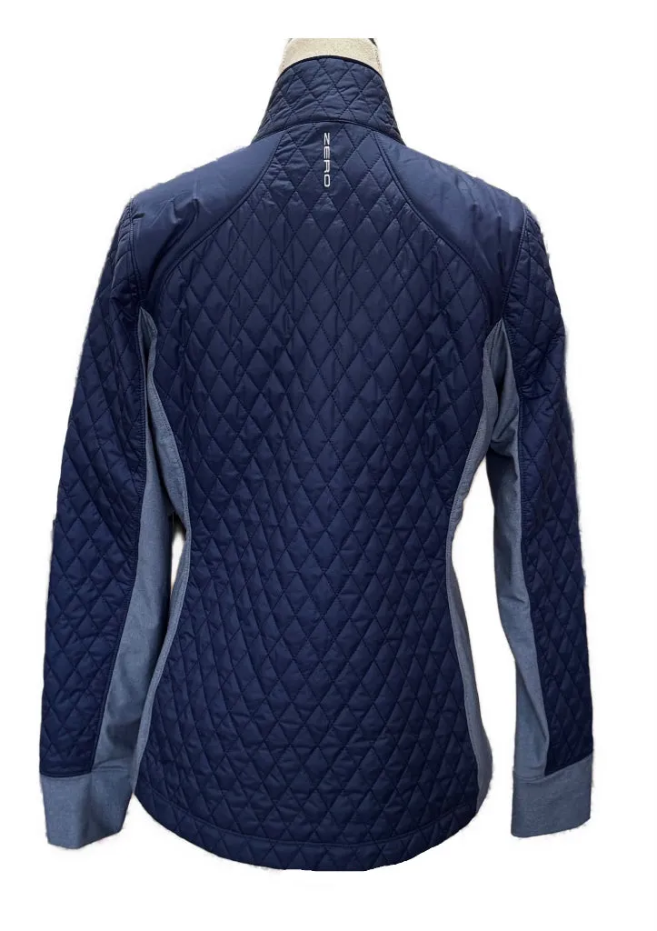 Zero Restriction Women's Navy Sydney Quilted Golf Jacket w/ Logo Size M MSP$235