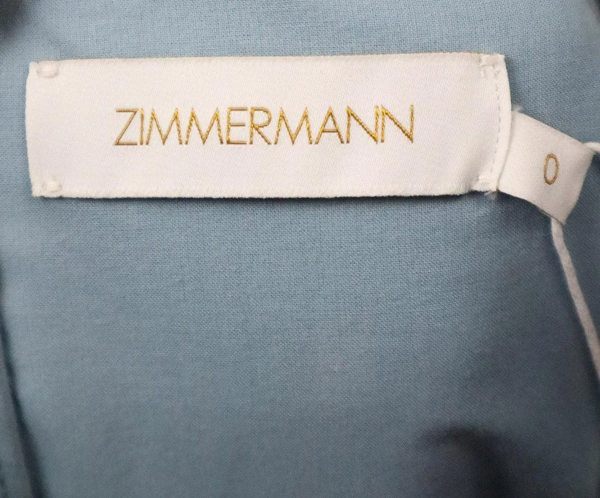 Zimmerman Blue Floral Print Pleated Dress sz 0